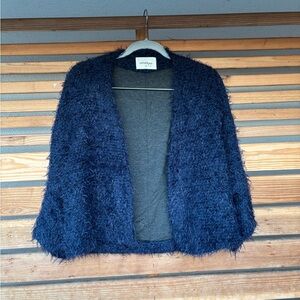 Fuzzy navy cardigan